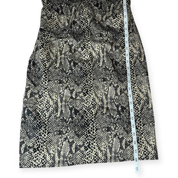 Michael Kors Snakeskin Print Sheath Dress Beige Black Bodycon Cocktail Size 6 - Picture 14 of 14